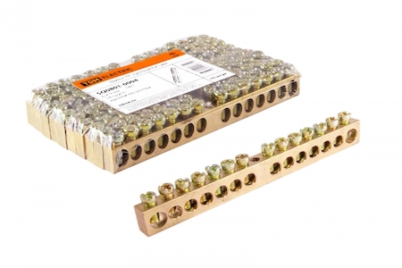 TDM ELECTRIC SQ0801-0004 Шина "N" нулевая 6х9мм 14/1 (14групп/крепеж по центру) TDM
